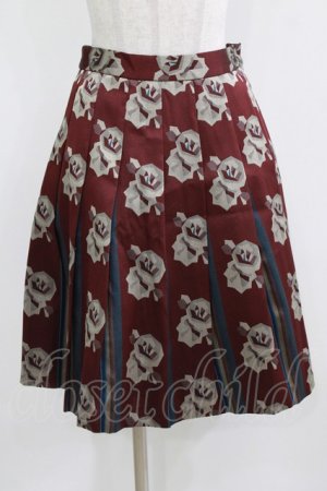 画像: Jane Marple Dans Le Salon / ローズジャガードタックスカート  ボルドー H-26-03-02-021-JM-SK-KB-ZH