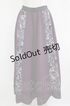 画像: Qutie Frash / 和柄フレアロングスカート  紫 H-26-03-02-022-QU-SK-KB-ZH