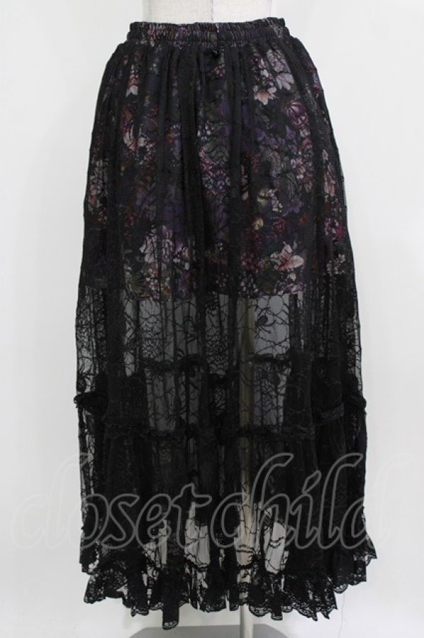 画像3: Qutie Frash / メッシュロングスカート  黒×紫系 H-26-03-02-023-QU-SK-KB-ZH (3)