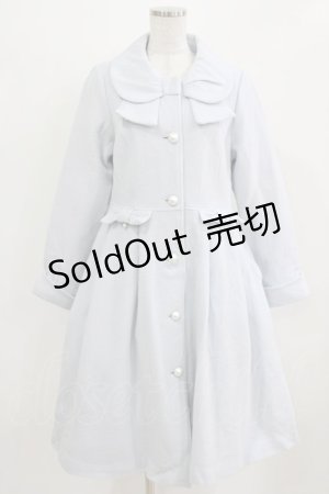 画像: Emily Temple cute / リボンカラーロングコート  サックス H-26-03-03-001-ET-CO-KB-ZH