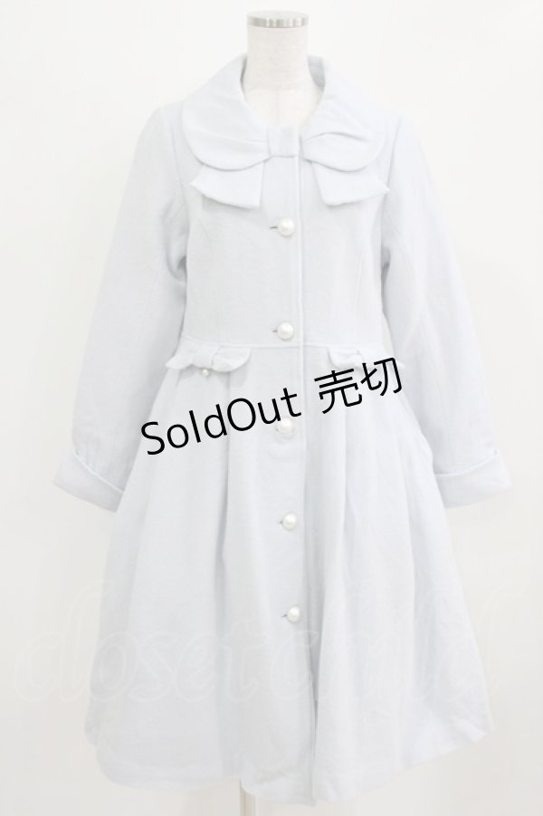 画像1: Emily Temple cute / リボンカラーロングコート  サックス H-26-03-03-001-ET-CO-KB-ZH (1)