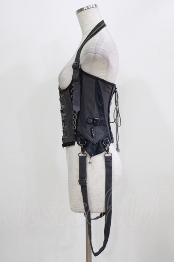 画像2: OZZ ANGELO / 薔薇刺繍コルセットビスチェ  グレー H-26-03-03-031-OO-TO-KB-ZH (2)