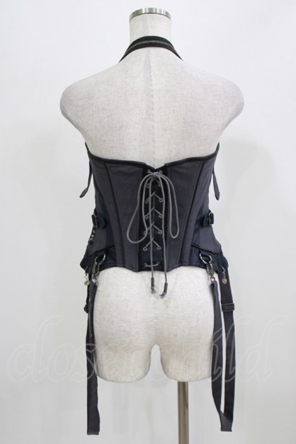 画像3: OZZ ANGELO / 薔薇刺繍コルセットビスチェ  グレー H-26-03-03-031-OO-TO-KB-ZH (3)