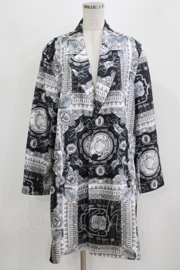 画像1: MILKBOY / プリントロングジャケット  白×黒 H-26-03-03-034-MB-JA-AK-ZH (1)