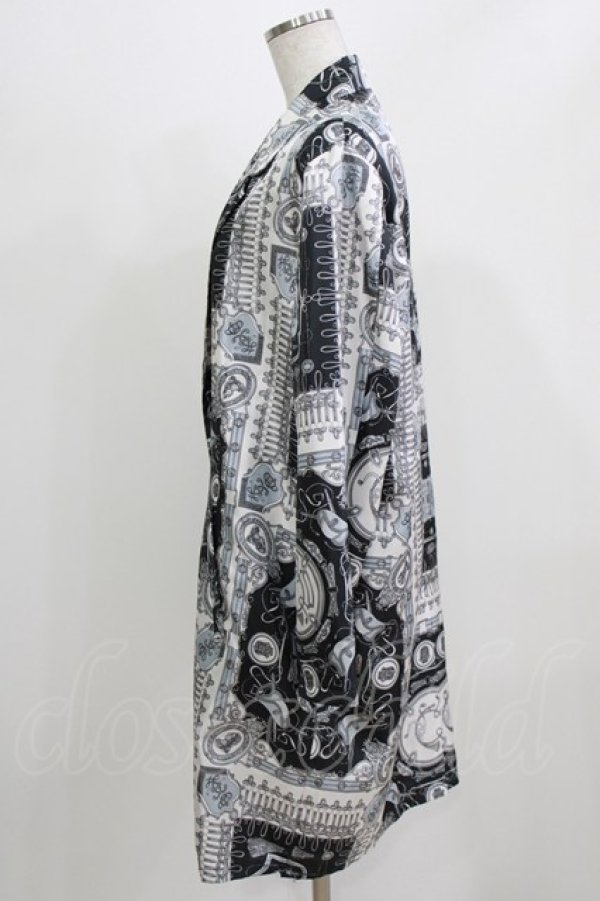 画像2: MILKBOY / プリントロングジャケット  白×黒 H-26-03-03-034-MB-JA-AK-ZH (2)