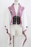 画像1: Qutie Frash / 着物ボレロ  白×ピンク H-26-03-03-036-QU-TO-KB-ZH (1)