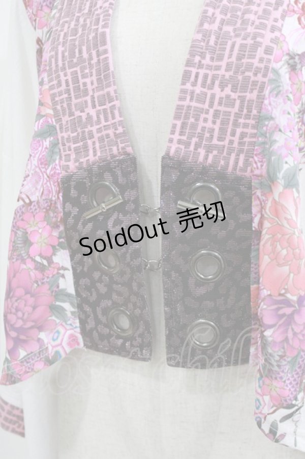 画像4: Qutie Frash / 着物ボレロ  白×ピンク H-26-03-03-036-QU-TO-KB-ZH (4)