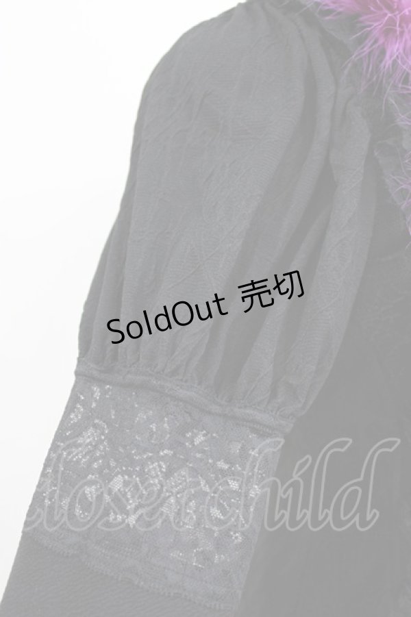 画像4: Qutie Frash / ファー付カーディガン  黒×紫 H-26-03-03-037-QU-TO-KB-ZH (4)