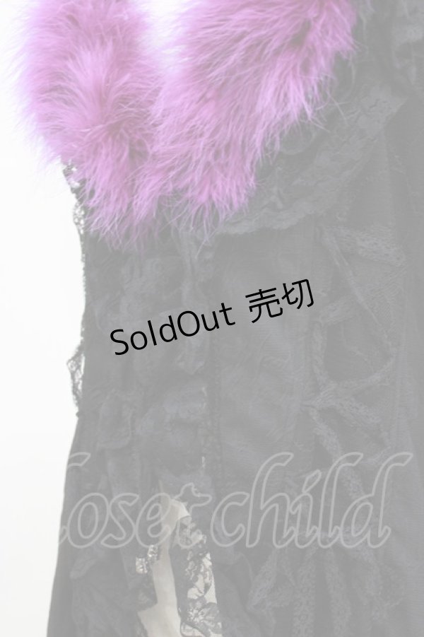 画像5: Qutie Frash / ファー付カーディガン  黒×紫 H-26-03-03-037-QU-TO-KB-ZH (5)