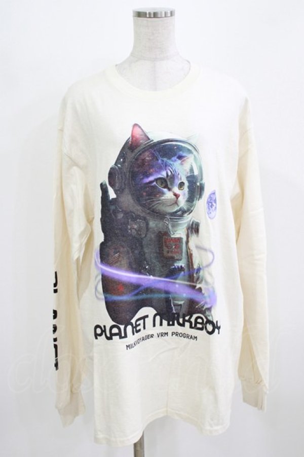 画像1: MILKBOY / PLANET CAT L.S TEE L アイボリー H-26-03-03-042-MB-TO-AK-ZH (1)