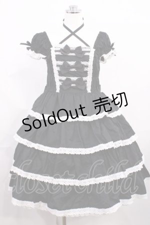 画像: BABY,THE STARS SHINE BRIGHT / リボンミルキーシュガージャンパースカート Free ブラック/オフ白 H-26-03-03-1001-BA-OP-NS-ZH