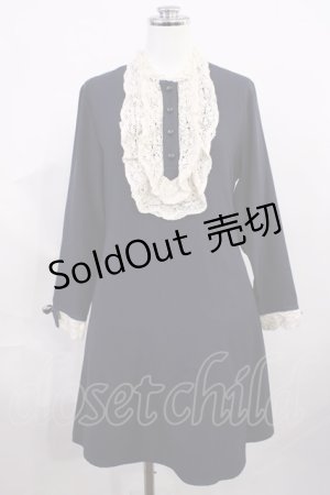 画像: an another angelus / リボンレースワンピース Free ネイビー H-26-03-03-1024-CA-OP-NS-ZH