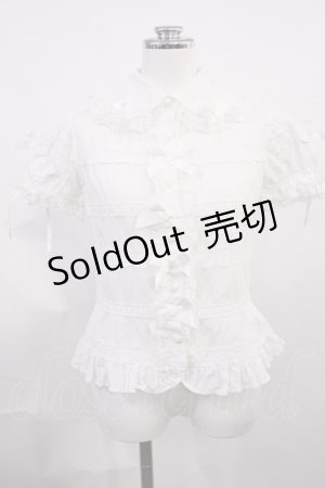 画像: Angelic Pretty / ボーダーレースブラウス Free オフ H-26-03-03-1026-AP-BL-NS-ZH