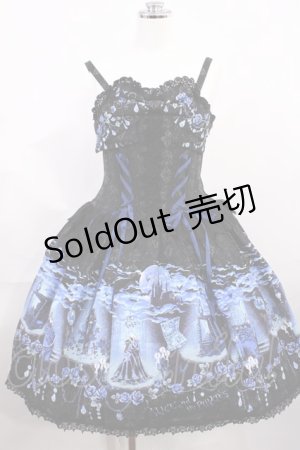 画像: ALICE and the PIRATES / 悪魔城の夜柄ジャンパースカートI Free ブラック/ブルー H-26-03-03-1003-PA-OP-NS-ZH