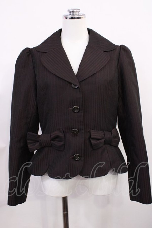 画像1: Innocent World / クラシカルストライプジャケット L ボルドー H-26-03-03-1028-IW-JA-NS-ZH (1)