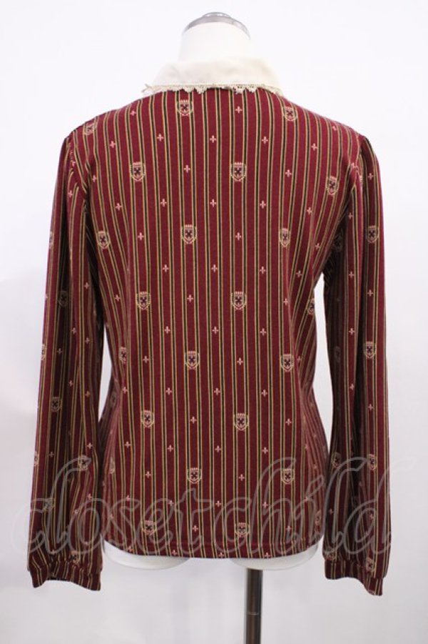 画像2: axes femme / ストライプ重ね着風プルオーバー M ボルドー H-26-03-03-1031-AX-TO-NS-ZH (2)