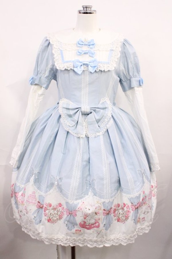 画像1: BABY,THE STARS SHINE BRIGHT / 子猫とお菓子のお部屋柄ワンピース Free サックス H-26-03-03-1013-BA-OP-NS-ZH (1)