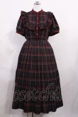 画像1: axes femme POETIQUE / レトロチェックロングワンピース M ブラック H-26-03-03-1015-AX-OP-NS-ZH (1)