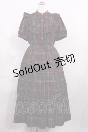 画像: axes femme POETIQUE / レトロチェックロングワンピース M ブラック H-26-03-03-1015-AX-OP-NS-ZH