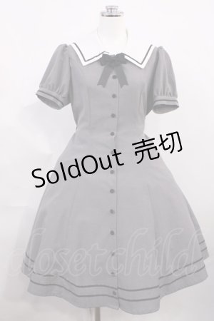 画像: Innocent World White / マリンワンピース L グレー H-26-03-03-1018-IW-OP-NS-ZH