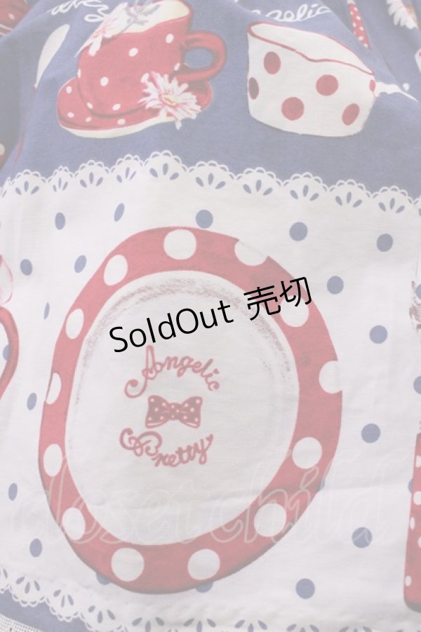 画像5: Angelic Pretty / French Cafeエプロン風スカート Free アオ H-26-03-03-1019-AP-SK-NS-ZH (5)