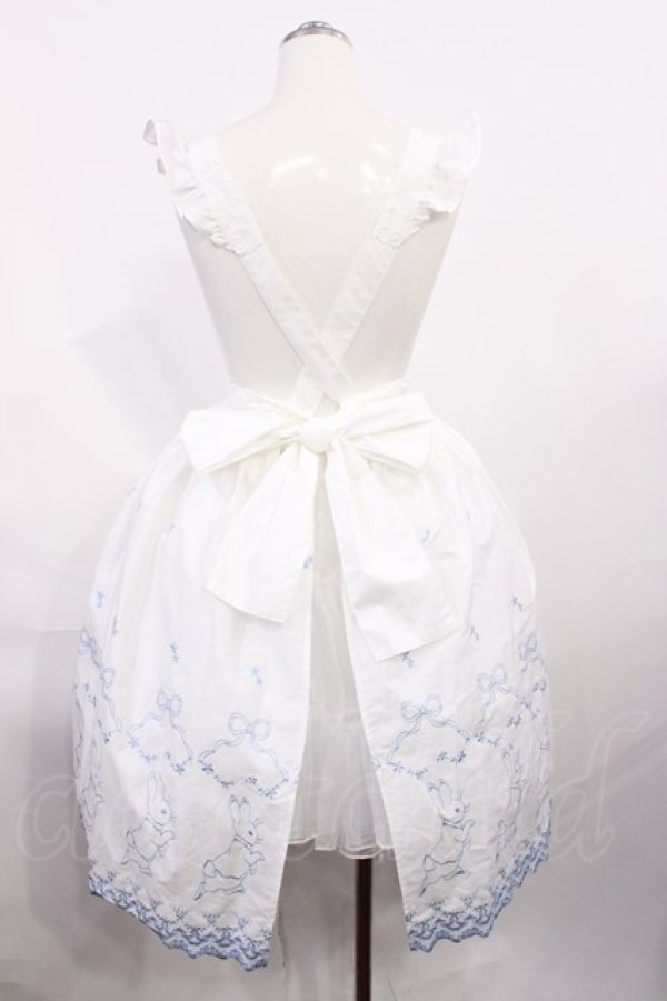 画像3: Innocent World / ピーターラビット  刺繍エプロン Free オフ/サックス H-26-03-03-1020-IW-OP-NS-ZH (3)