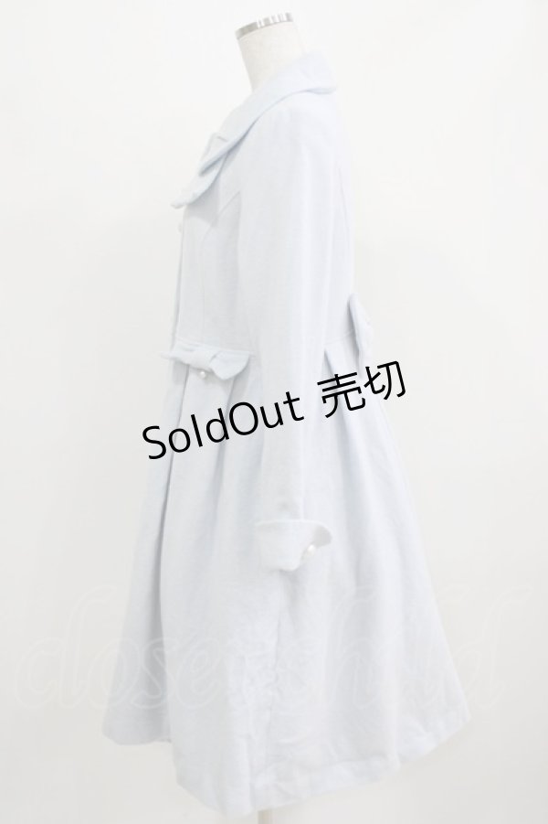 画像2: Emily Temple cute / リボンカラーロングコート  サックス H-26-03-03-001-ET-CO-KB-ZH (2)