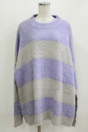 画像: MILKBOY / BORDER SWEATER  ラベンダー×黒 H-26-03-03-050-MB-TO-AK-ZH