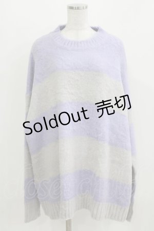 画像: MILKBOY / BORDER SWEATER  ラベンダー×黒 H-26-03-03-050-MB-TO-AK-ZH