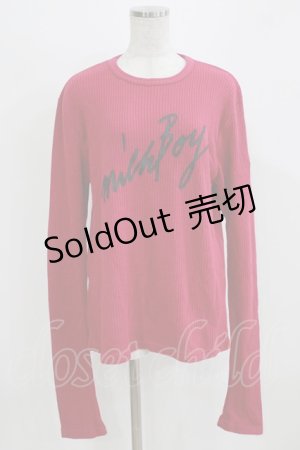 画像: MILKBOY / RIBBED LOGO TEE  ディープピンク H-26-03-03-051-MB-TO-AK-ZH