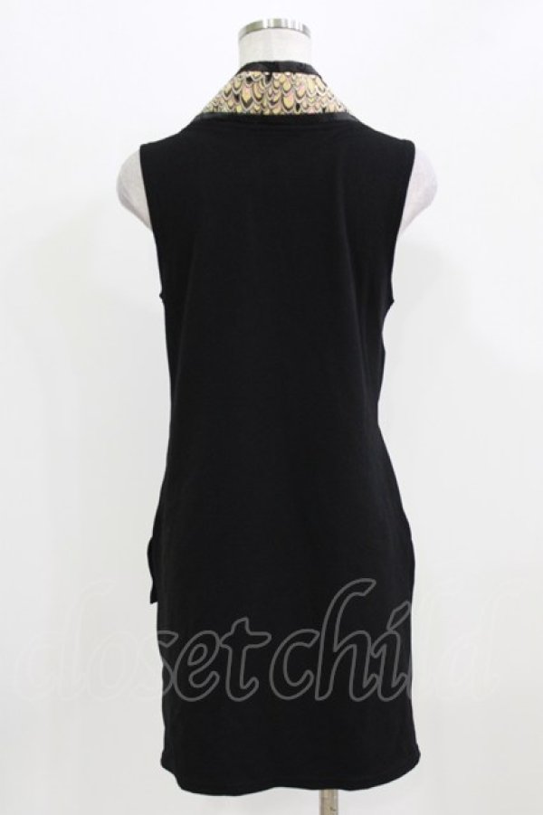 画像3: Qutie Frash / 着物襟インナータンク  ブラック×ゴールド H-26-03-03-054-QU-TO-KB-ZH (3)