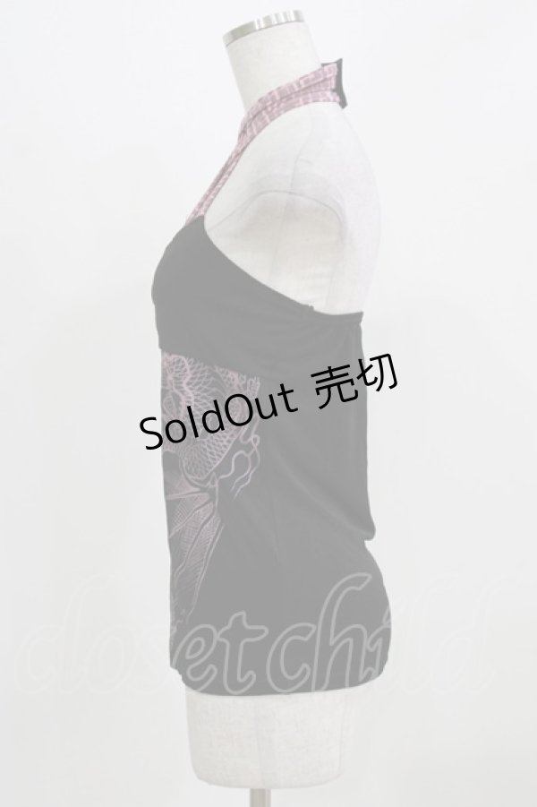 画像2: Qutie Frash / クロスキャミ  黒×ピンク H-26-03-03-057-QU-TO-KB-ZH (2)