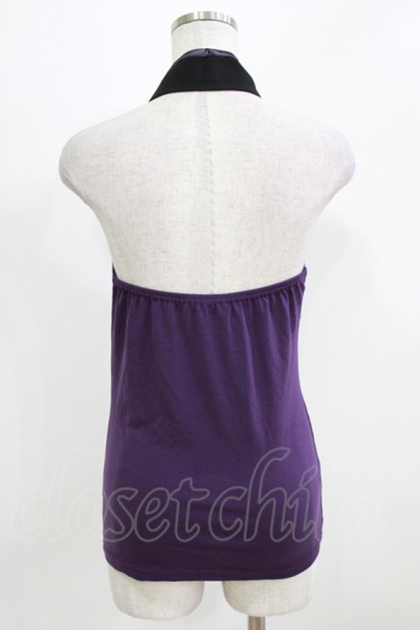 画像3: Qutie Frash / チャイナホルタートップス  紫×黒 H-26-03-03-060-QU-TO-KB-ZH (3)