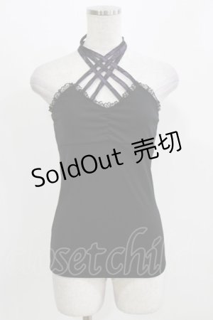 画像: Qutie Frash / クロスキャミ  黒×紫 H-26-03-03-061-QU-TO-AK-ZH