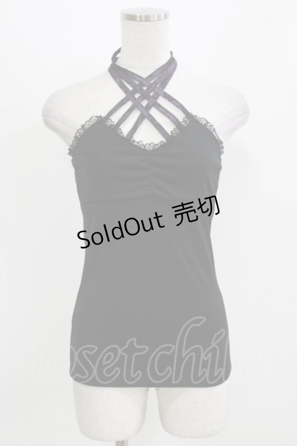 画像1: Qutie Frash / クロスキャミ  黒×紫 H-26-03-03-061-QU-TO-AK-ZH (1)