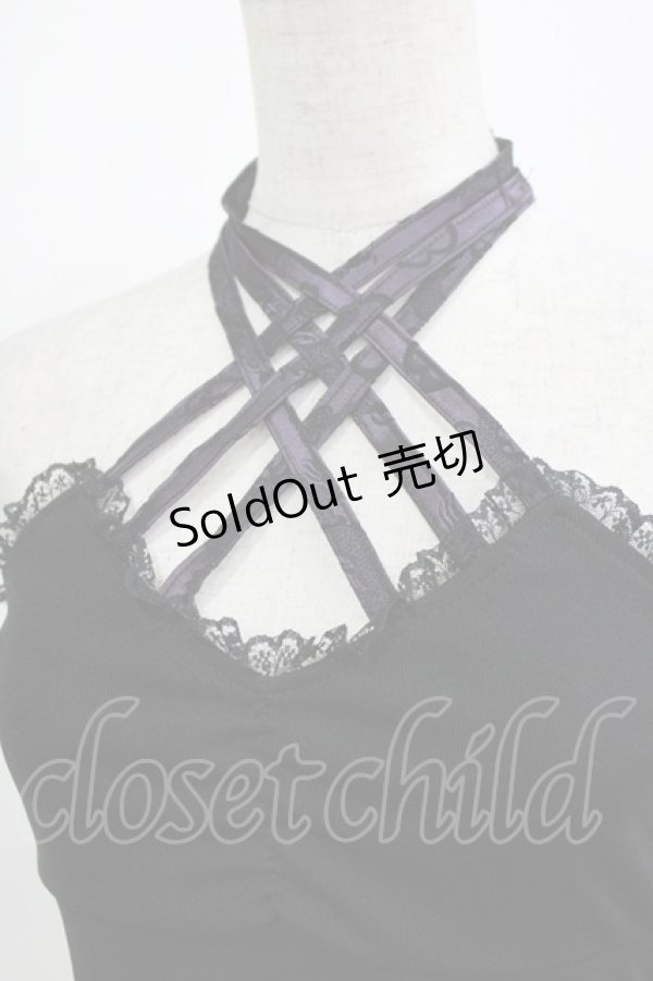 画像4: Qutie Frash / クロスキャミ  黒×紫 H-26-03-03-061-QU-TO-AK-ZH (4)