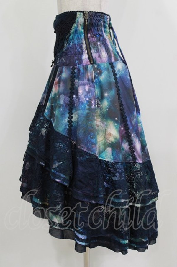 画像2: Rozen Kavalier / プリントハイウエストフィッシュテールスカートスカート  紺 H-26-03-03-006-OO-SK-KB-ZH (2)