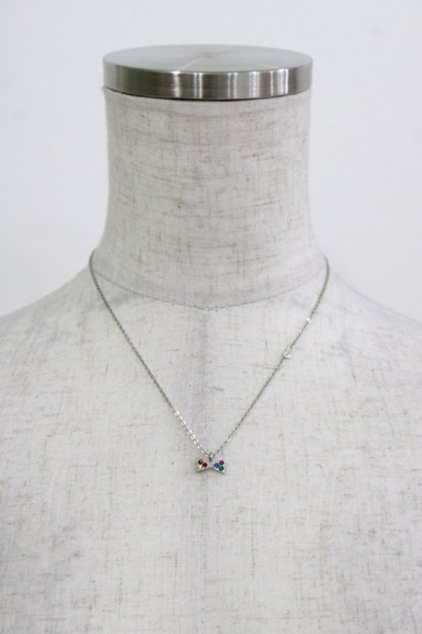 画像2: MILK / カラーリボンネックレス  シルバー H-26-03-03-069-ML-AC-KB-ZH (2)