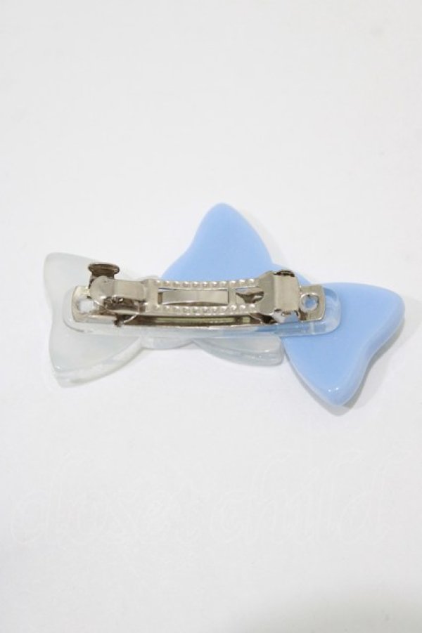 画像2: MILK / ダブルリボンバレッタ  サックス H-26-03-03-073-ML-AC-KB-ZH (2)