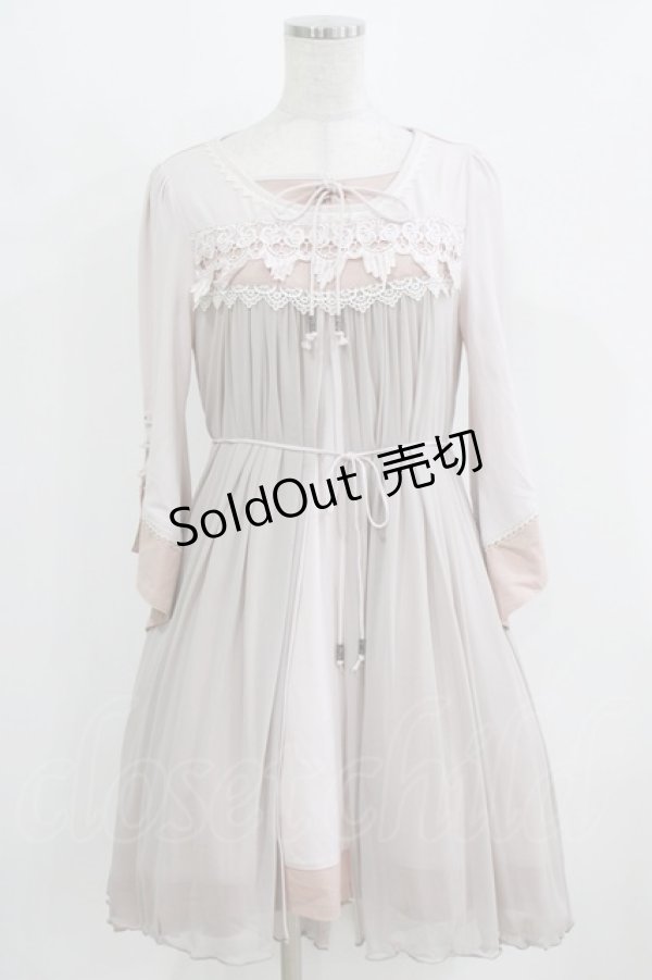 画像1: Rozen Kavalier / メッシュレイヤードワンピース  ピンクベージュ H-26-03-03-077-OO-OP-AK-ZH (1)