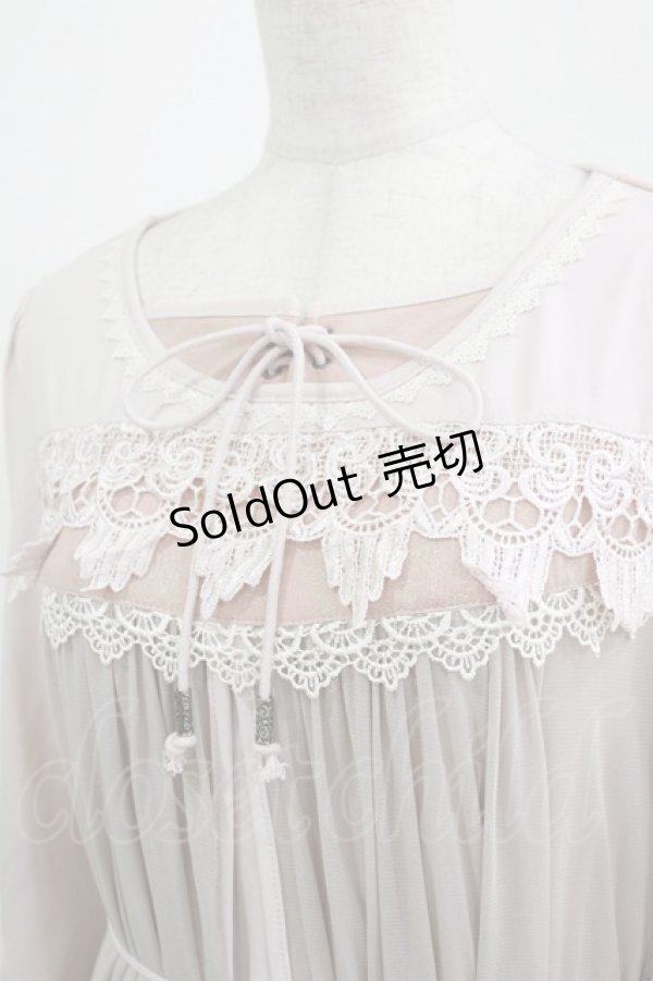 画像4: Rozen Kavalier / メッシュレイヤードワンピース  ピンクベージュ H-26-03-03-077-OO-OP-AK-ZH (4)