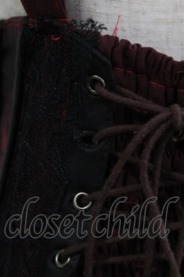 画像5: Ozz conte / サス付ナポレオン風レイヤードスカート  ボルドー×ブラック H-26-03-03-007-OO-SK-KB-ZH (5)