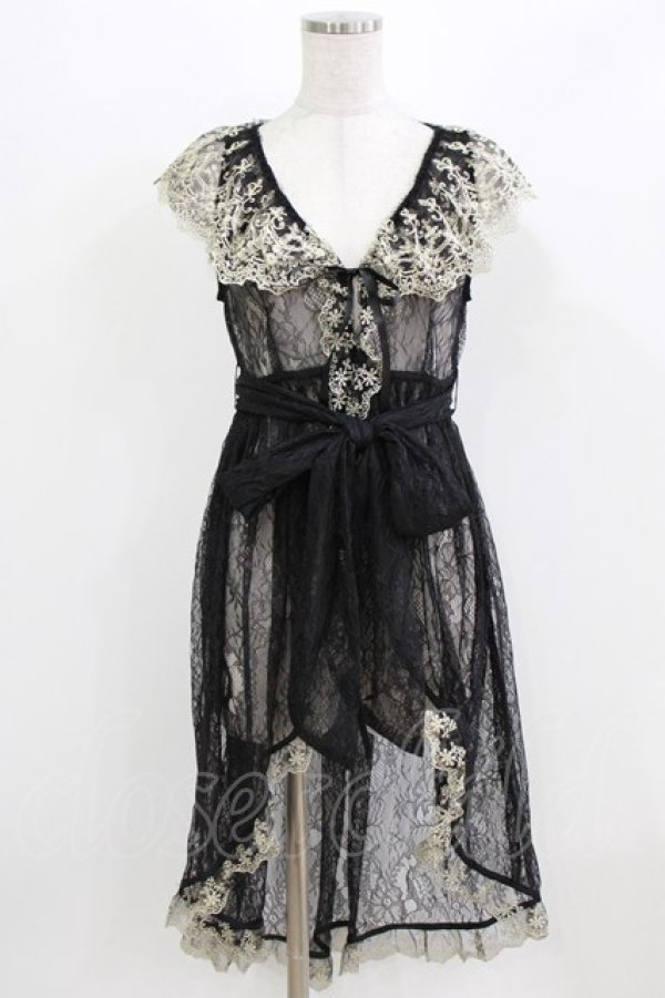 画像1: Vallee lys / Fishtail Lace Gilet  ブラック H-26-03-03-008-GO-TO-KB-ZH (1)