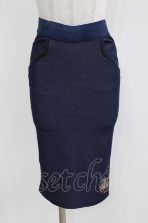 画像: Rozen Kavalier / エンブレム刺繍タイトスカート  青 H-26-03-03-011-OO-SK-KB-ZH