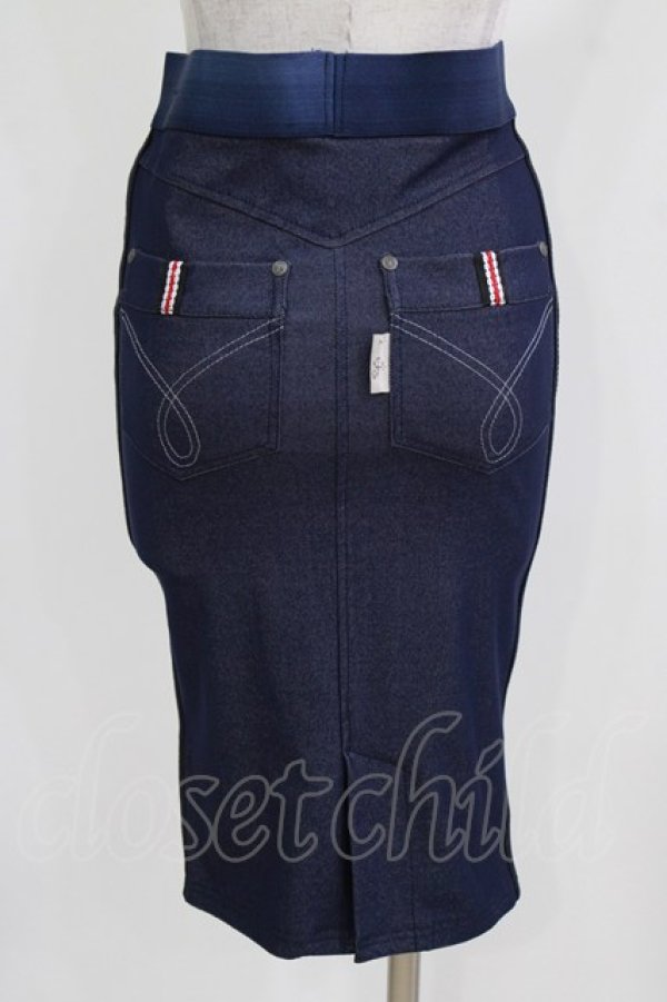 画像3: Rozen Kavalier / エンブレム刺繍タイトスカート  青 H-26-03-03-011-OO-SK-KB-ZH (3)