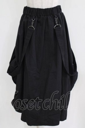 画像: Deorart / サスベルト付ユニセックス・バルーンロングスカート M 黒 H-26-03-03-012-PU-SK-AK-ZH