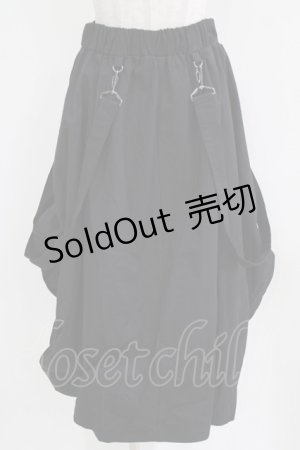 画像: Deorart / サスベルト付ユニセックス・バルーンロングスカート M 黒 H-26-03-03-012-PU-SK-AK-ZH