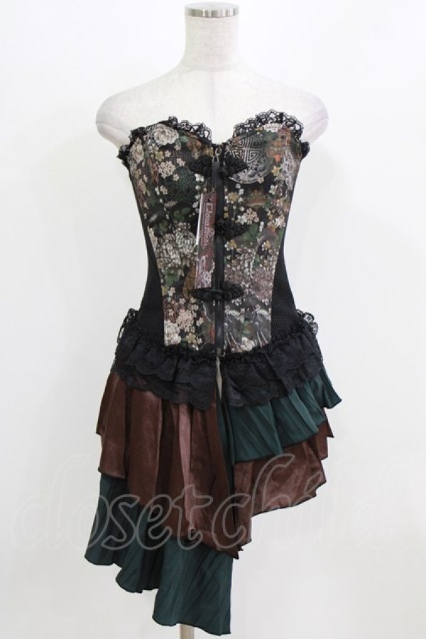 画像1: Qutie Frash / オーバーバストコルセット  ブラック H-26-03-03-018-QU-TO-KB-ZH (1)