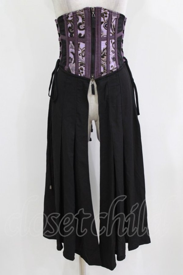画像1: Qutie Frash / ロングオーバーコルセット  黒×紫 H-26-03-03-019-QU-ZA-KB-ZH (1)