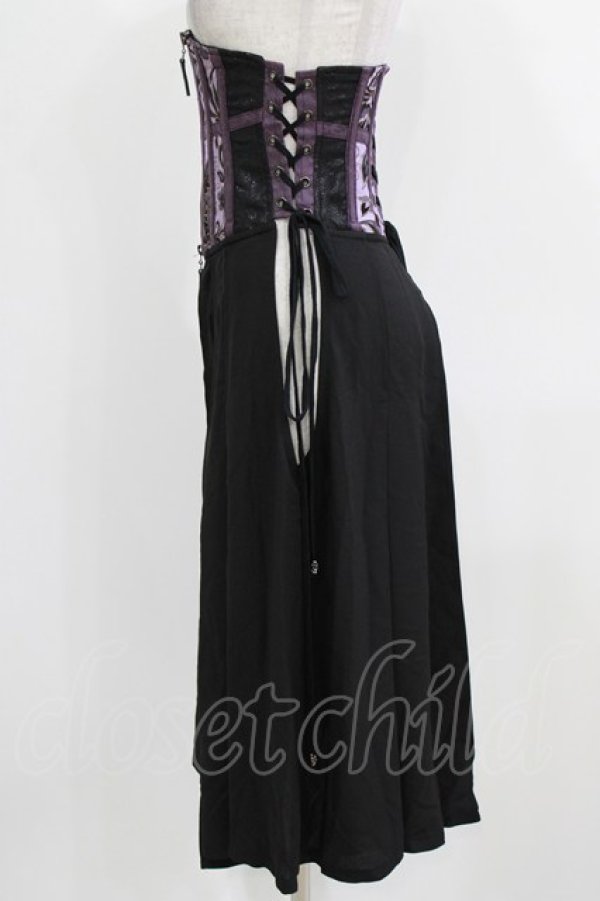 画像2: Qutie Frash / ロングオーバーコルセット  黒×紫 H-26-03-03-019-QU-ZA-KB-ZH (2)